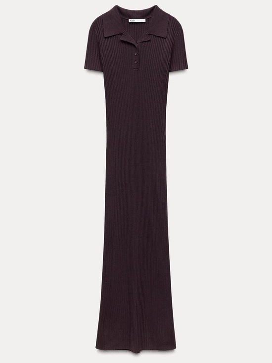 Zara Dresses & Skirts - Zara Polo Ribbed Maxi Dress in Plum New Zara LONG RIBBED KNIT DRESS Size S